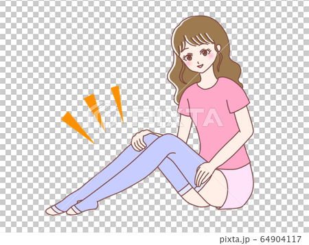 Woman wearing compression socks (purple) Woman wearing compression socks (purple) 64904117