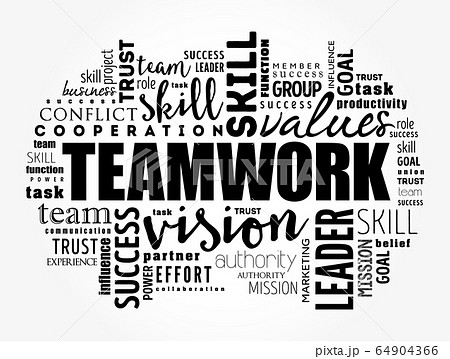 Teamwork word cloud collage 64904366