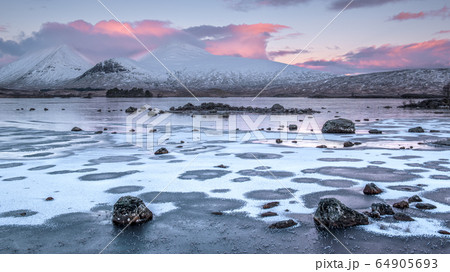 First light on a frozen Lochan na h-achlaise First light on a frozen Lochan na h-achlaise 64905693