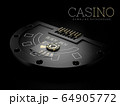 3d Rendering of Black Jack table with a play carts and chip, clipping path included 64905772