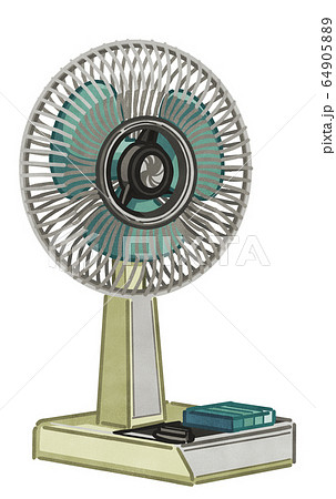 レトロ扇風機のイラスト素材