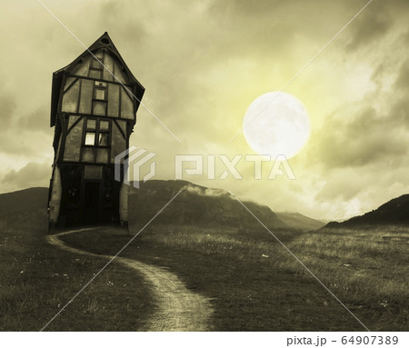 Halloween background with old house Halloween background with old house 64907389