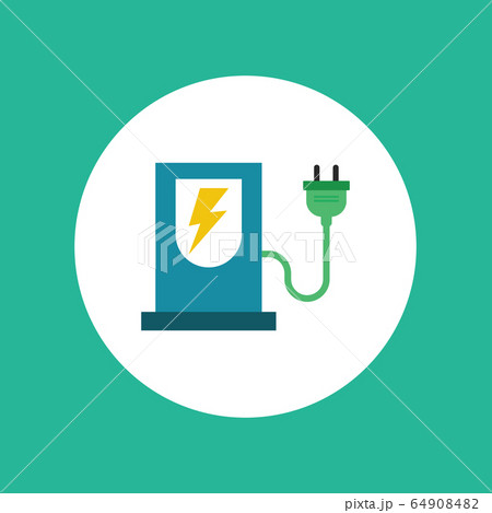 Electric charge flat icon Electric charge flat icon 64908482