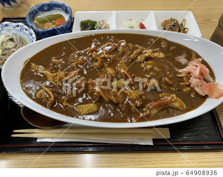 ホッキがたっぷり入ったホッキカレーの写真素材