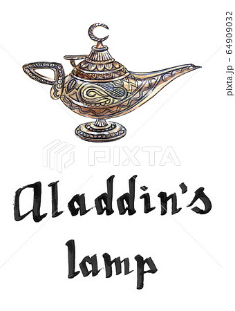 Aladdin's magic lamp with Genie 64909032