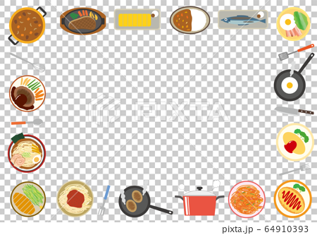 料理 調理道具 フレーム 飾り枠のイラスト素材