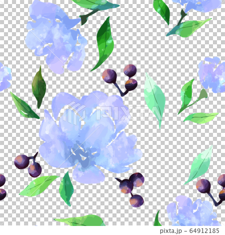 Watercolor seamless pattern of blue roses - Stock Illustration ...