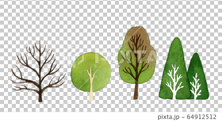 Hand-painted watercolor | wood wood set illustration 64912512