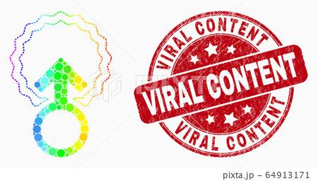 Vector Spectrum Dotted Insemination Icon and Distress Viral Content Stamp 64913171