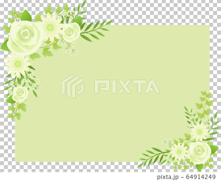 白い花フレーム 64914249