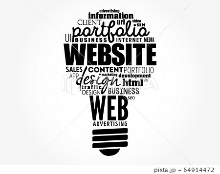 WEBSITE light bulb word cloud, business concept WEBSITE light bulb word cloud, business concept 64914472
