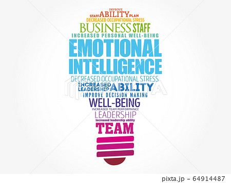 Emotional intelligence light bulb word cloud 64914487