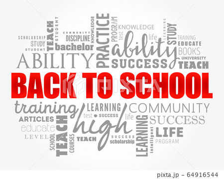 Back to School word cloud collage 64916544