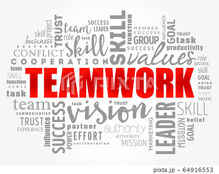Teamwork word cloud collage 64916553