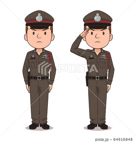 Cartoon Character Of Thai Police のイラスト素材