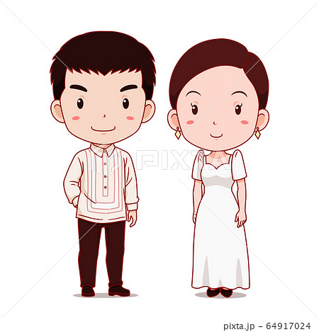 Couple Of Cartoon Characters In Philippines のイラスト素材