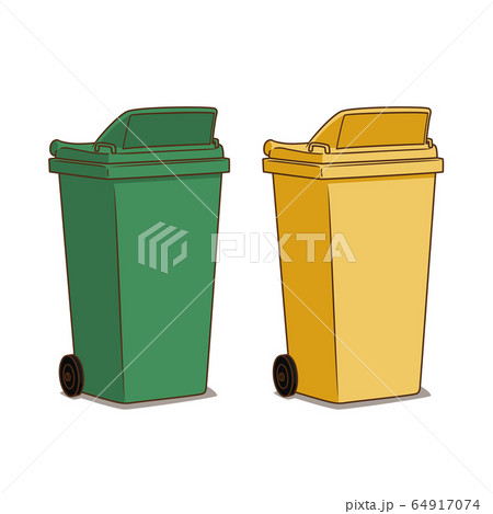 Green and yellow trash object vector. Green and yellow trash object vector. 64917074