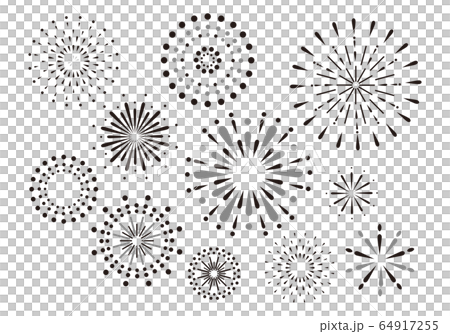 花火のイラスト モノクロ のイラスト素材