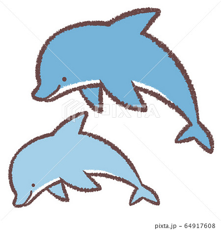 Two Dolphins Stock Illustration