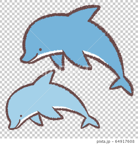 Two Dolphins Stock Illustration