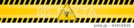 Danger ribbon and sign Attention biohazard and Danger ribbon and sign Attention biohazard and 64918830