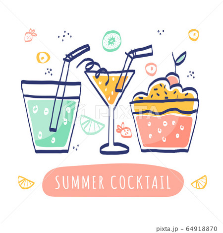 summer cocktails on white background vector illustration summer cocktails on white background vector illustration 64918870