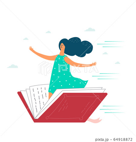 woman in green dress reads book vector illustration woman in green dress reads book vector illustration 64918872