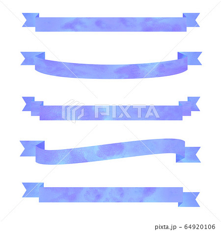 帯リボン 青のイラスト素材
