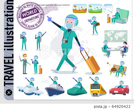 flat type surgical doctor men face sealed_travel 64920422