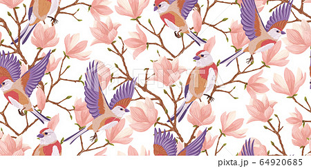 Bird and flowers 64920685