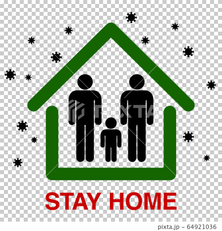 Stayhome Home Stay Pictogram Stock Illustration