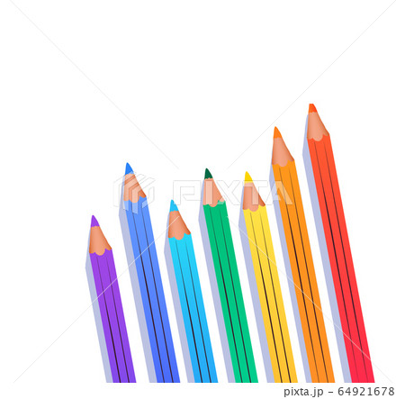 Top view vector illustration of color pencils 64921678