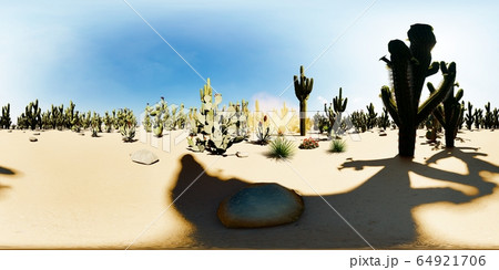 American desert at sunset 3d rendering 64921706