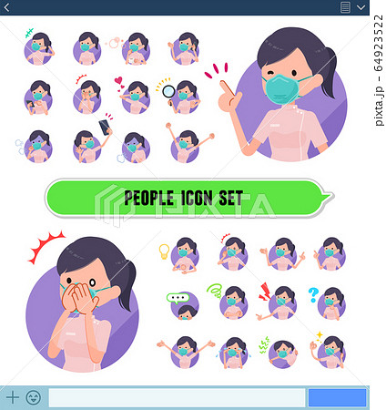 flat type mask medical staff women_icon flat type mask medical staff women_icon 64923522