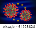 Concept of pandemic novel coronavirus outbreak in European Union 64923828