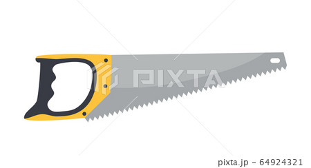 Metal hand saw for cutting wood isolated on white 64924321