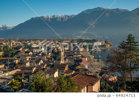 Winter view of Ascona in Switzreland Winter view of Ascona in Switzreland 64924713
