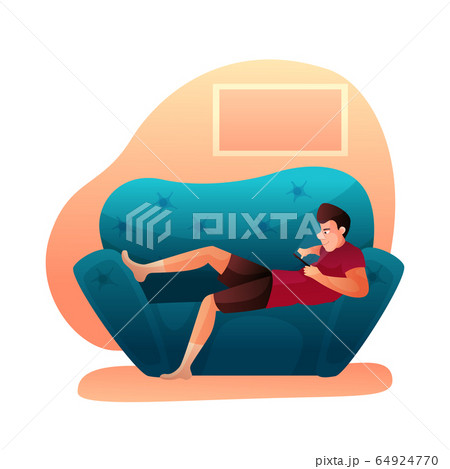 Smartphone addiction flat vector illustration Smartphone addiction flat vector illustration 64924770