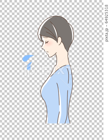 Side profile of a sad woman - Stock Illustration [64925318] - PIXTA