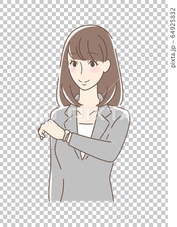 A woman watching a watch A woman watching a watch 64925832