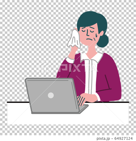 女家庭主婦個人電腦感冒出汗 女家庭主婦個人電腦感冒出汗 64927124