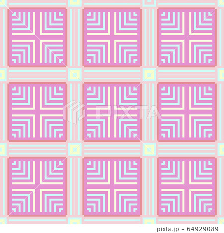 Colorful simple geometric pattern with abstract form, textile texture Colorful simple geometric pattern with abstract form, textile texture 64929089