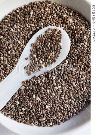 Chia seeds in bowl 64930558