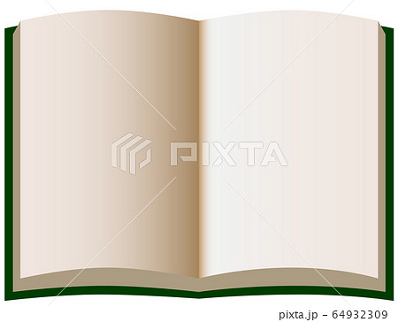 ノート 見開きの本のフレームイラストのイラスト素材 64932309 Pixta