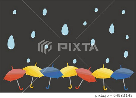 夜の雨とカラフルな傘 夜の雨とカラフルな傘 64933145