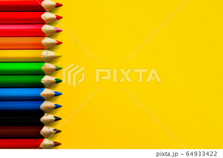 A row of color pencils A row of color pencils 64933422