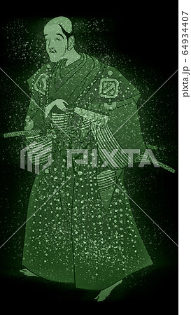 浮世絵　武士　その8　ホログラムバージョン 64934407