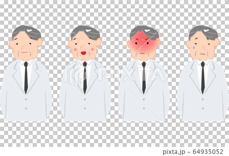 White coat Men's emotional expression set 64935052