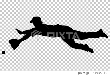 スポーツシルエット野球16 64935119