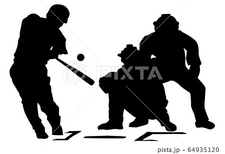 スポーツシルエット野球17 64935120